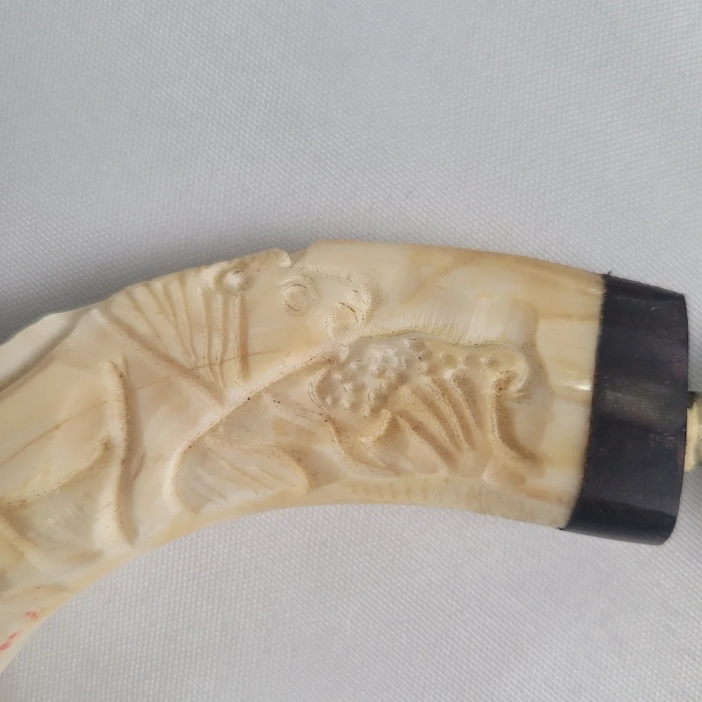 Vintage Hand Carved Warthog Tusk Brass Bottle Opener